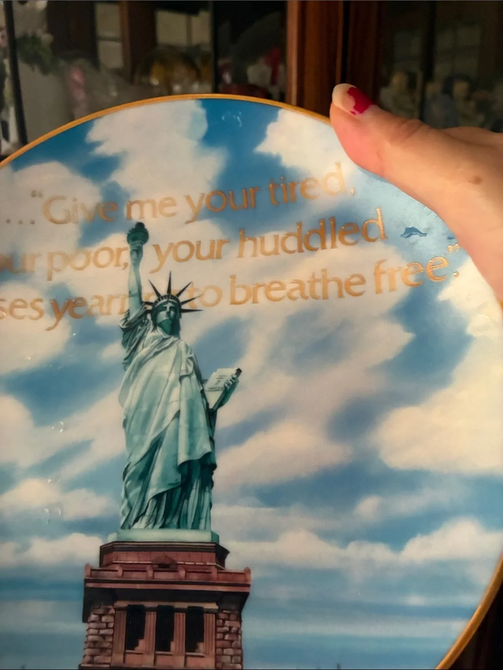 Vintage 1085 Gotham Statue of Liberty Collector Plate Michael Havel 14KT Gold